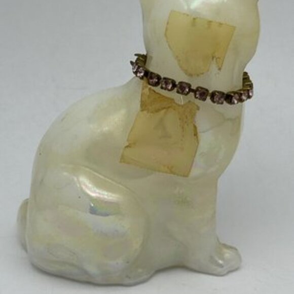 Fenton Art Glass Hand Painted Birthstone Cat Figurine - Picture 5 of 6